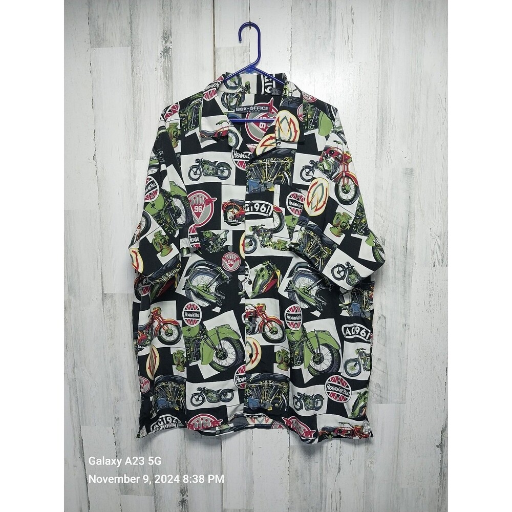 Box Office Island Motorcycle Heaven or Hell Men's Shirt Size 3XT